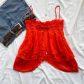 RED BABYDOLL TOP FROM FREE PEOPLE (Bust : 32-34, Upper Waist : 26-32)