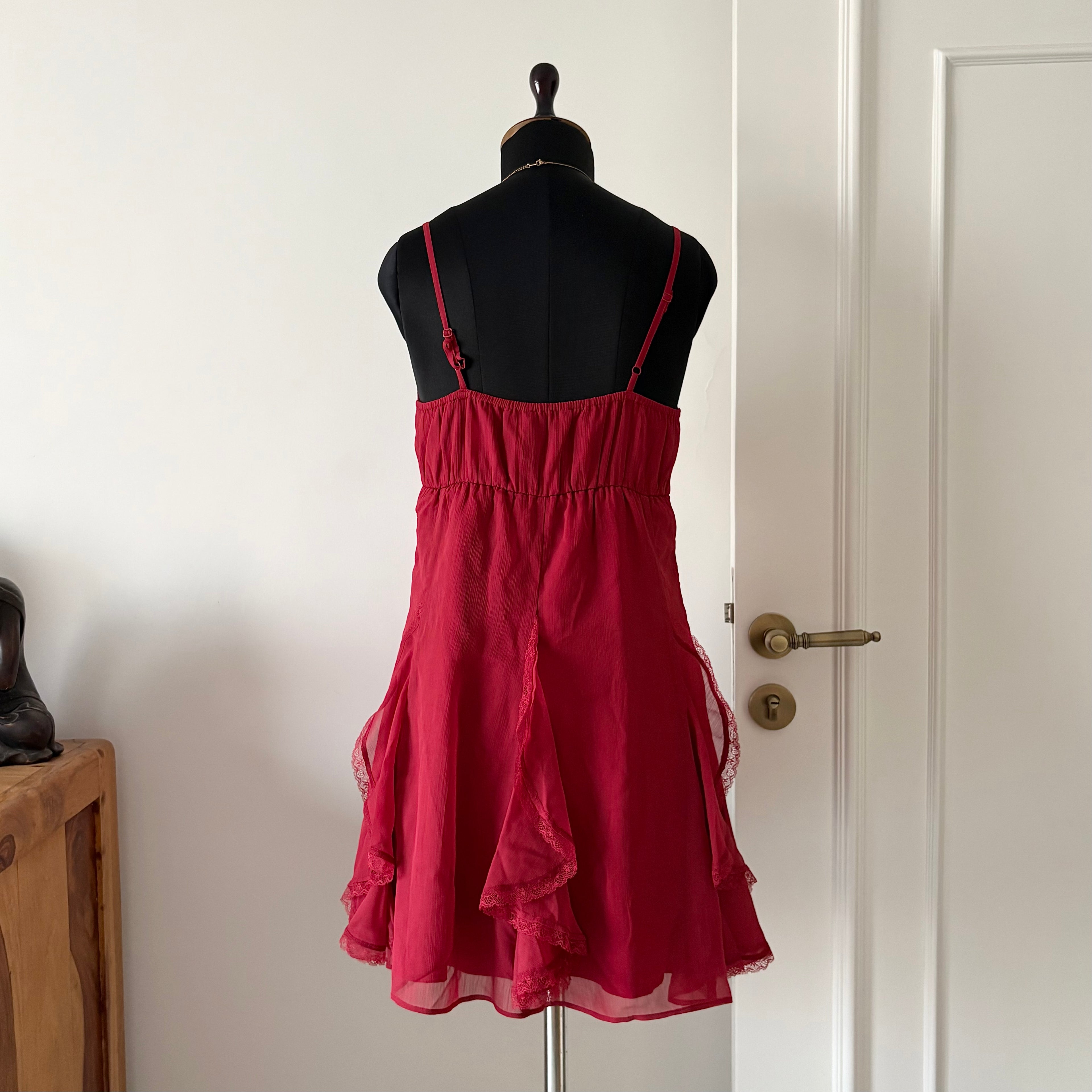 RED FRILLY DRESS (Fits S/M)