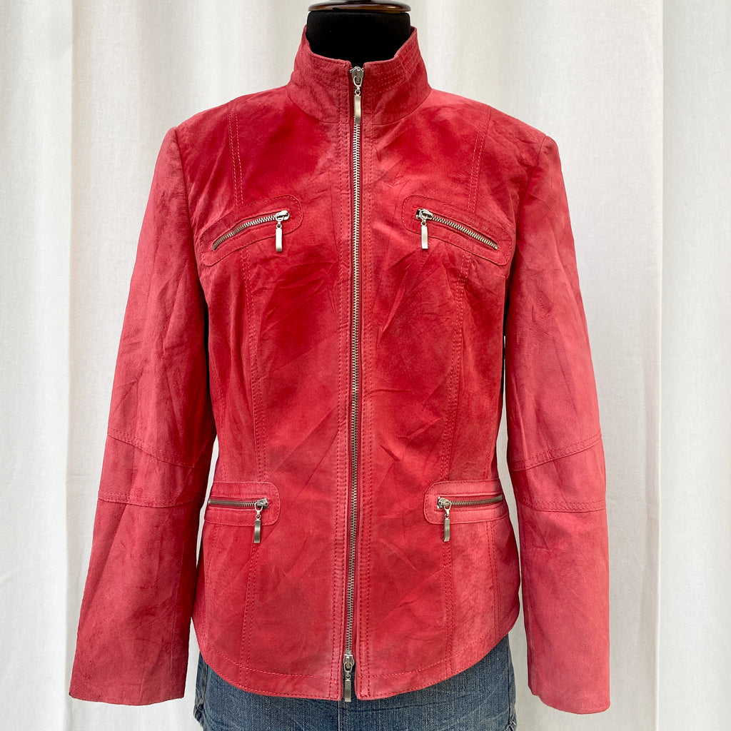 RED LEATHER JACKET (Fits XS/S)
