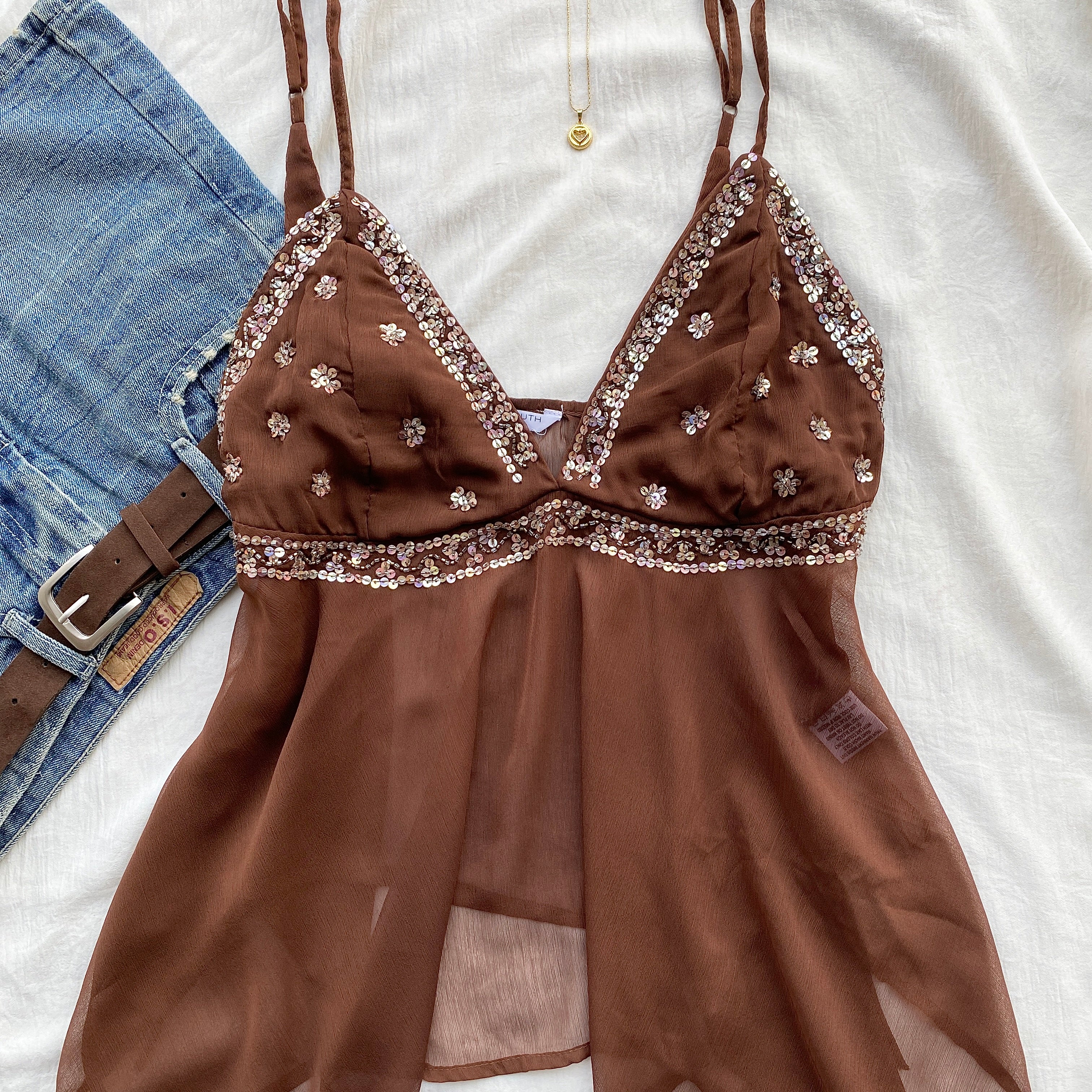 BROWN SEQUIN TOP (Two sizes)