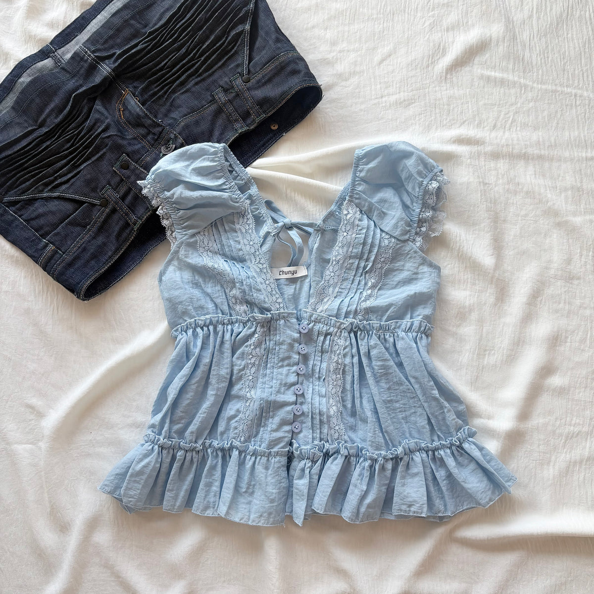 MEADOW TOP IN BLUE (Bust : 30-34, Upper Waist : 23-29)