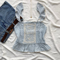 BLUE TOP FROM ZARA (Bust : 34-38, Upper Waist : 28-34)