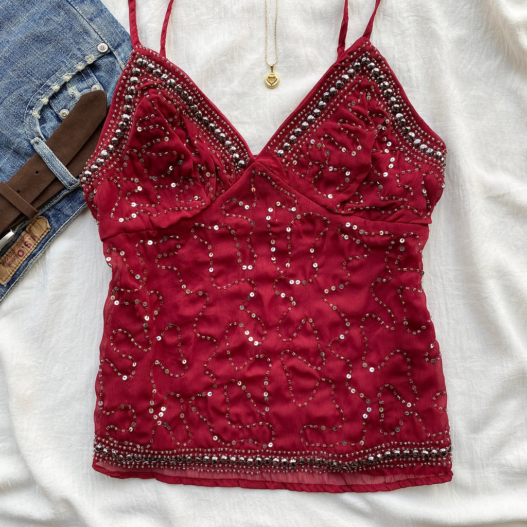 CELESTE TOP in Cherry Red (Sizes available)