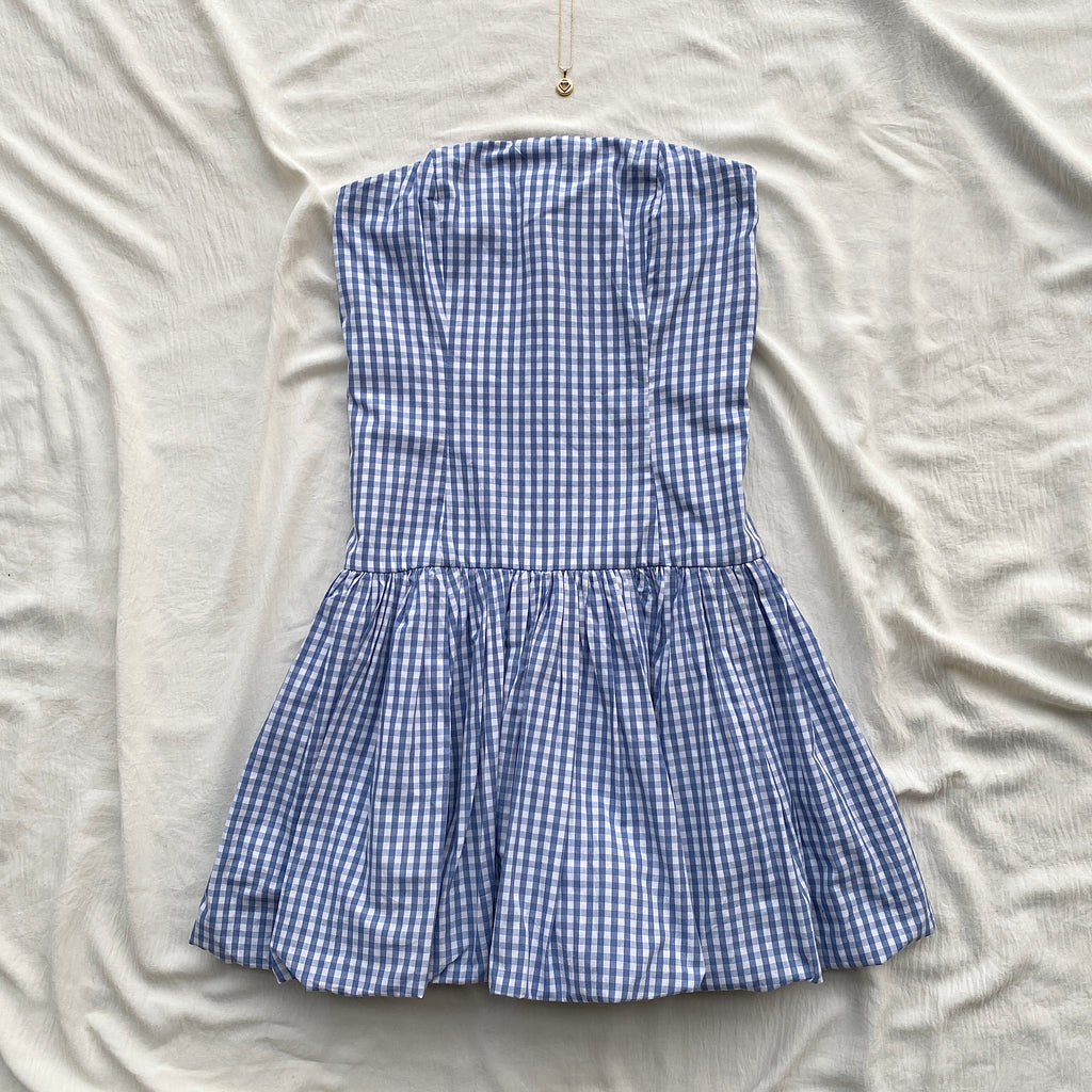 GINGHAM CORSET DRESS FROM ABERCROMBIE AND FITCH (Bust : 30-34, Upper Waist : 27-30)