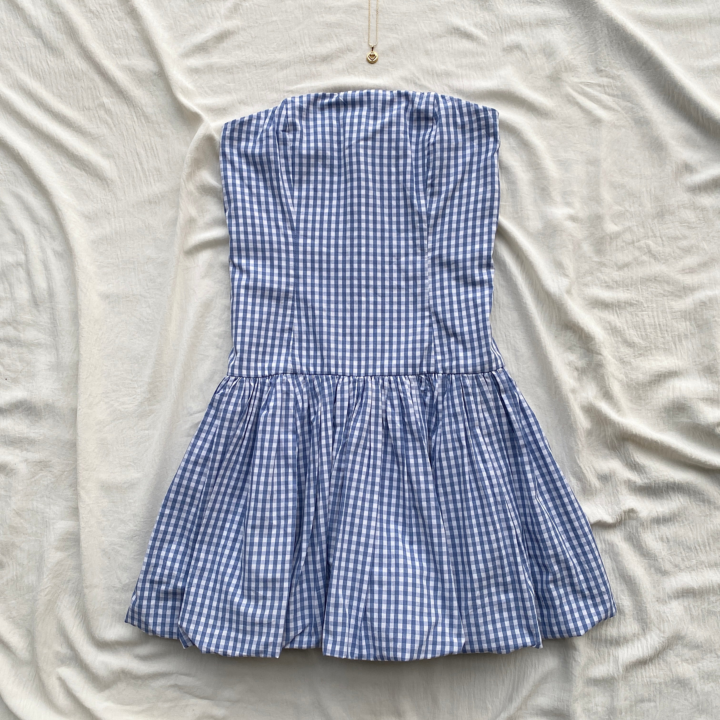 GINGHAM CORSET DRESS FROM ABERCROMBIE AND FITCH (Bust : 30-34, Upper Waist : 27-30)