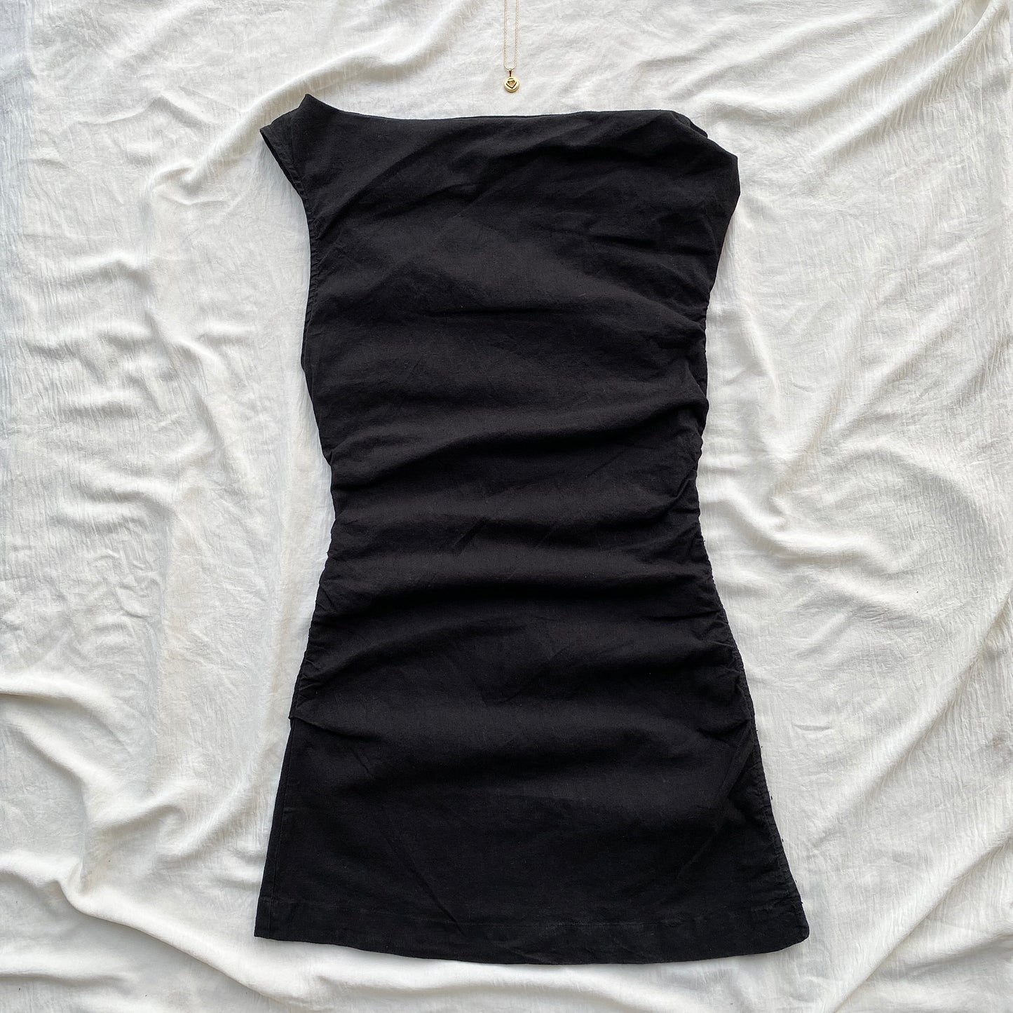 ASYMMETRIC BLACK DRESS FROM FREE PEOPLE (Bust : 30-32, Upper Waist : 26-28)