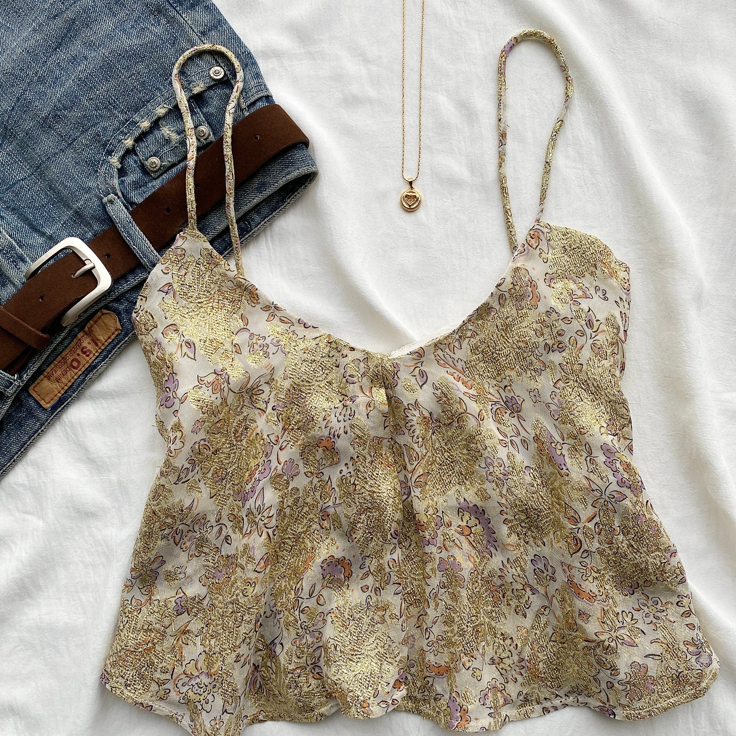 METALLIC THREAD TOP FROM ZARA (Bust : 32-34, Upper Waist : 26-32)