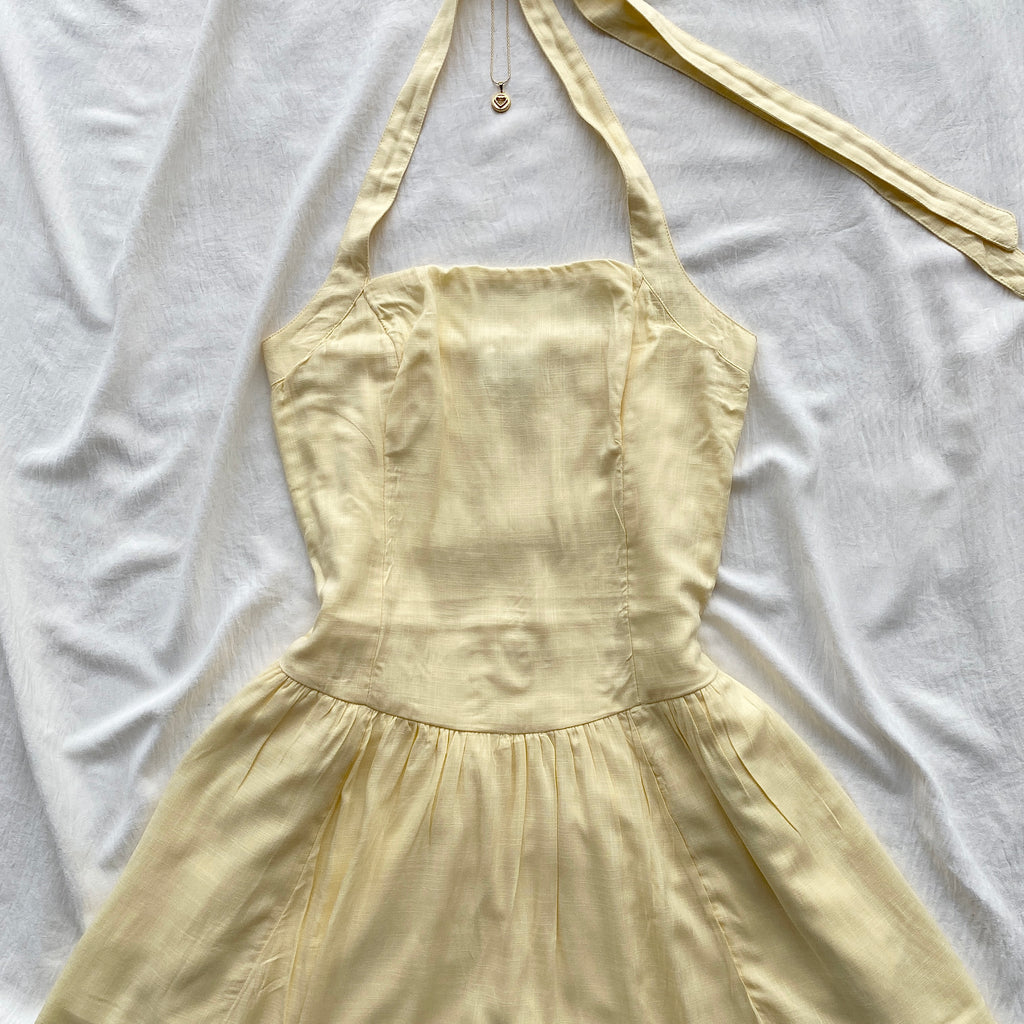 YELLOW HALTER DRESS FROM HOLLISTER (Bust : 30-34, Upper Waist : 26-30)