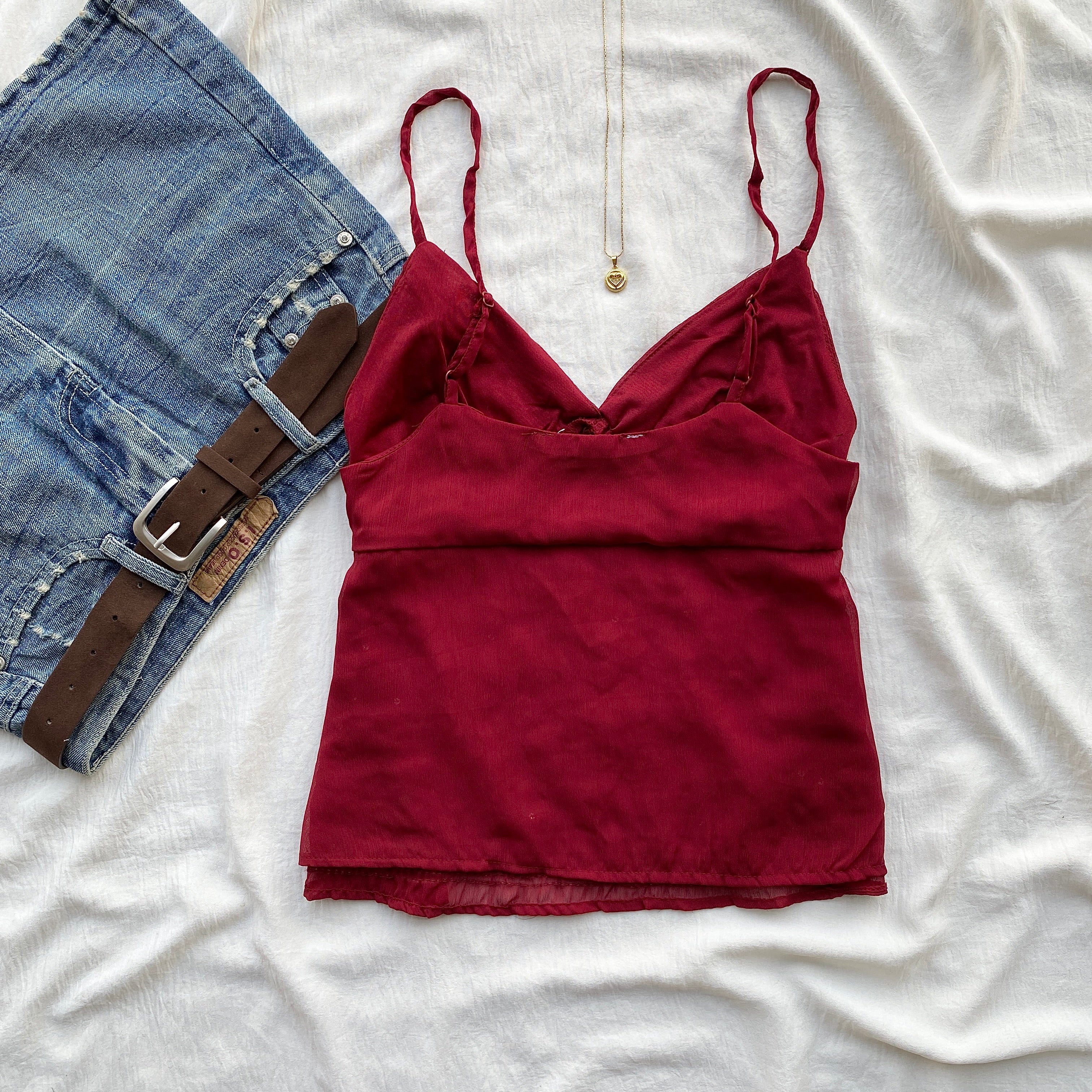 CELESTE TOP in Cherry Red (Sizes available)
