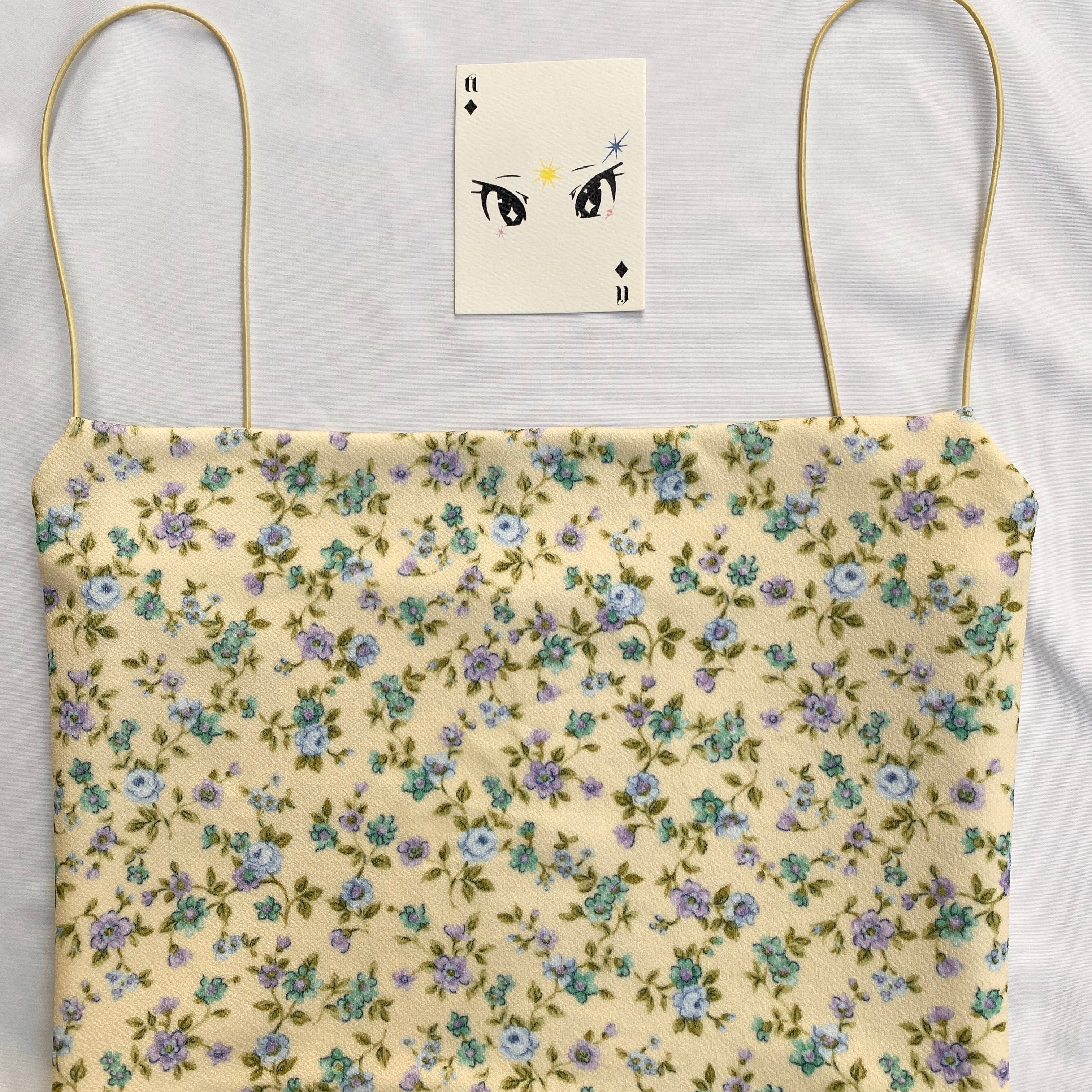 YELLOW FLORAL TOP (Bust : 30-34, Upper Waist : 26-32)