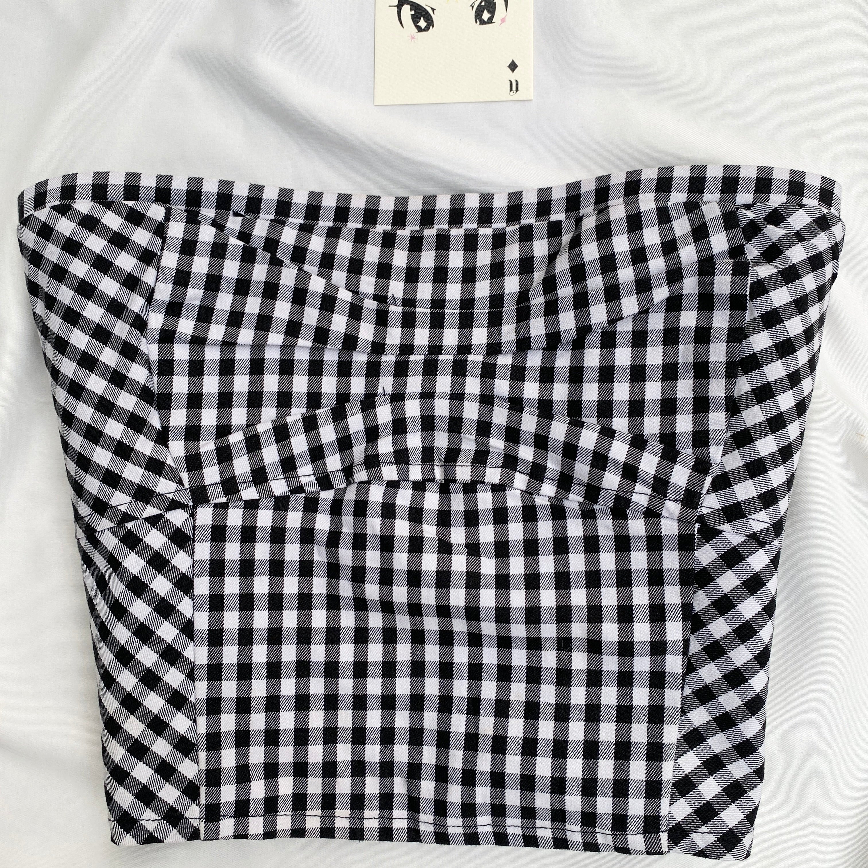 BLACK CHECKERED TOP  (Bust : 30-34, Upper Waist : 24-28)