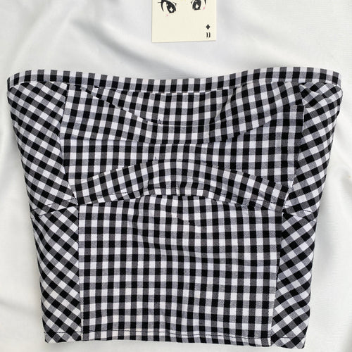 BLACK CHECKERED TOP  (Bust : 30-34, Upper Waist : 24-28)