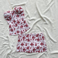 RED FLORAL SET (Bust : 28-32, Upper Waist : 23-26)