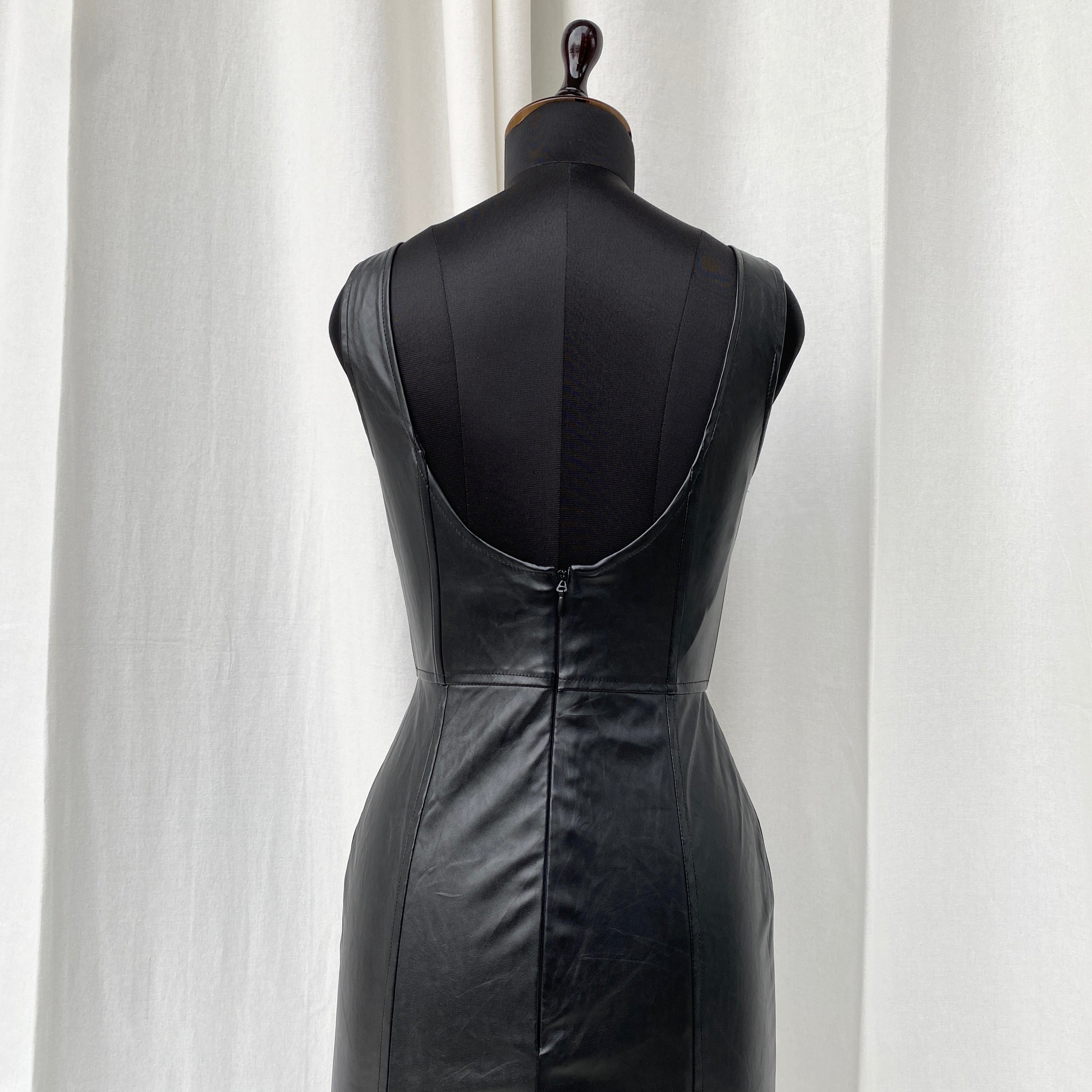 FAUX LEATHER CORSET DRESS (Bust : 30-34, Upper Waist : 24-28)