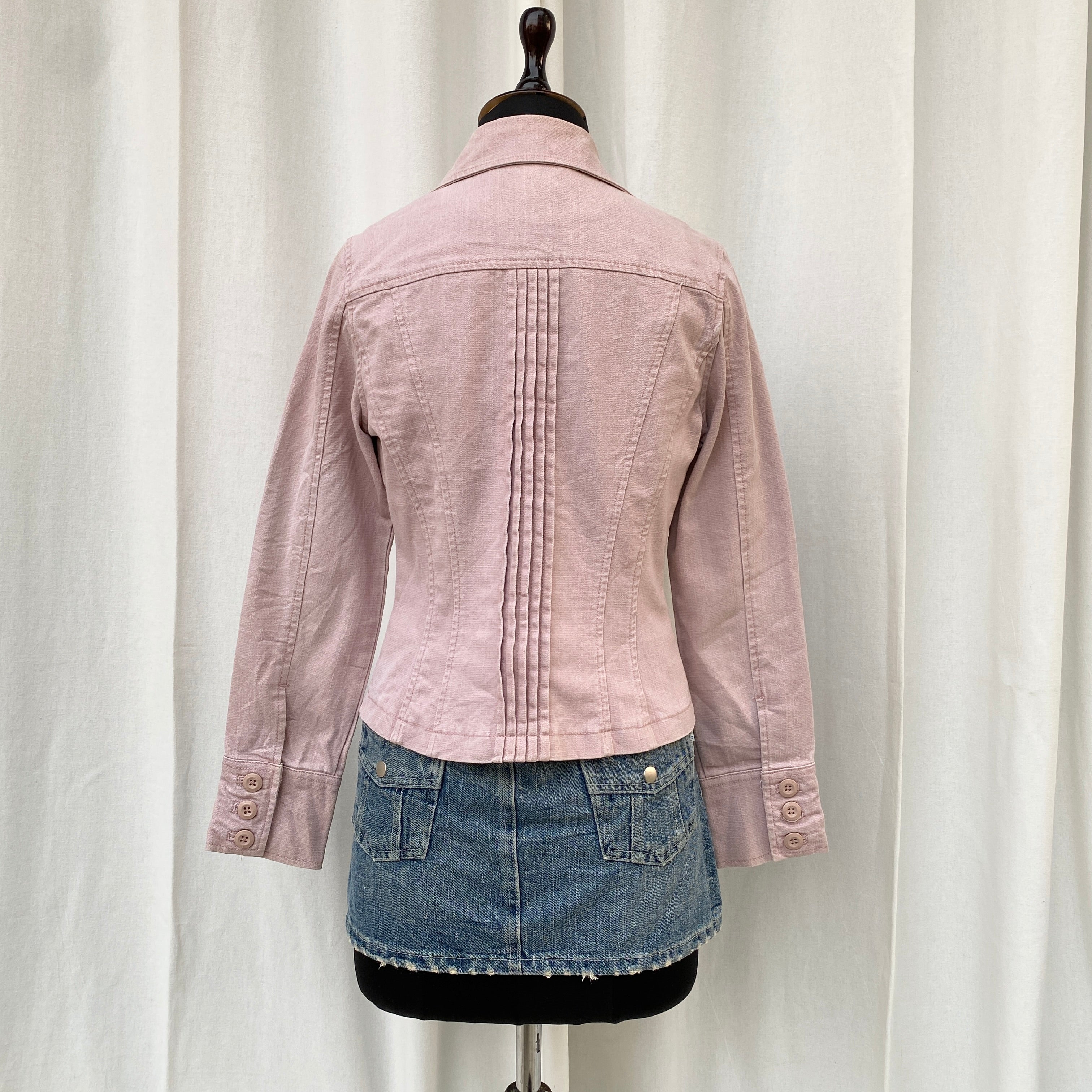 BLUSH PINK DENIM JACKET (Fits XS/S)