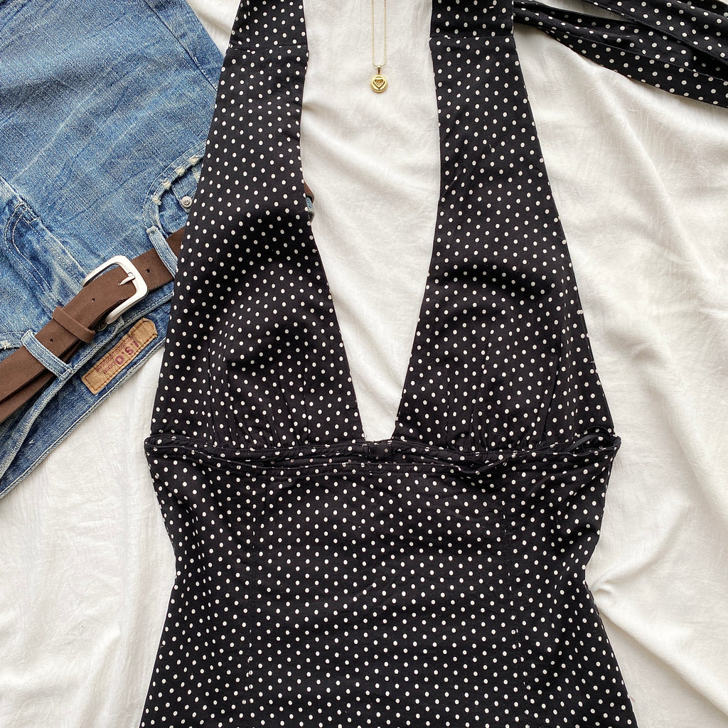 POLKA DOT HALTER TOP FROM FREE PEOPLE (Bust : 34-38, Upper Waist : 30-34)