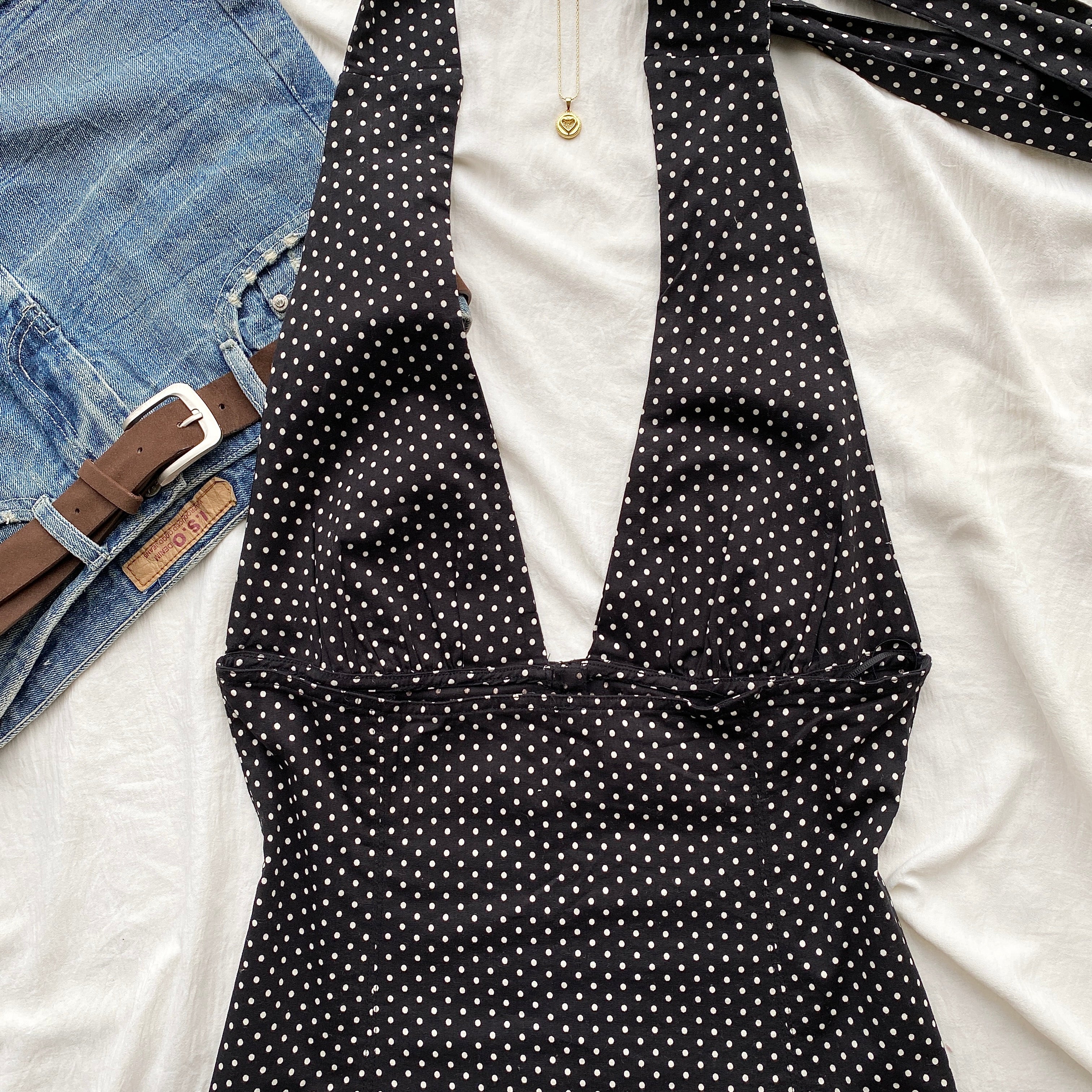 POLKA DOT HALTER TOP FROM FREE PEOPLE (Bust : 34-38, Upper Waist : 30-34)