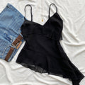 BLACK RUFFLE TOP (Bust : 32-34, Upper Waist : 24-28)