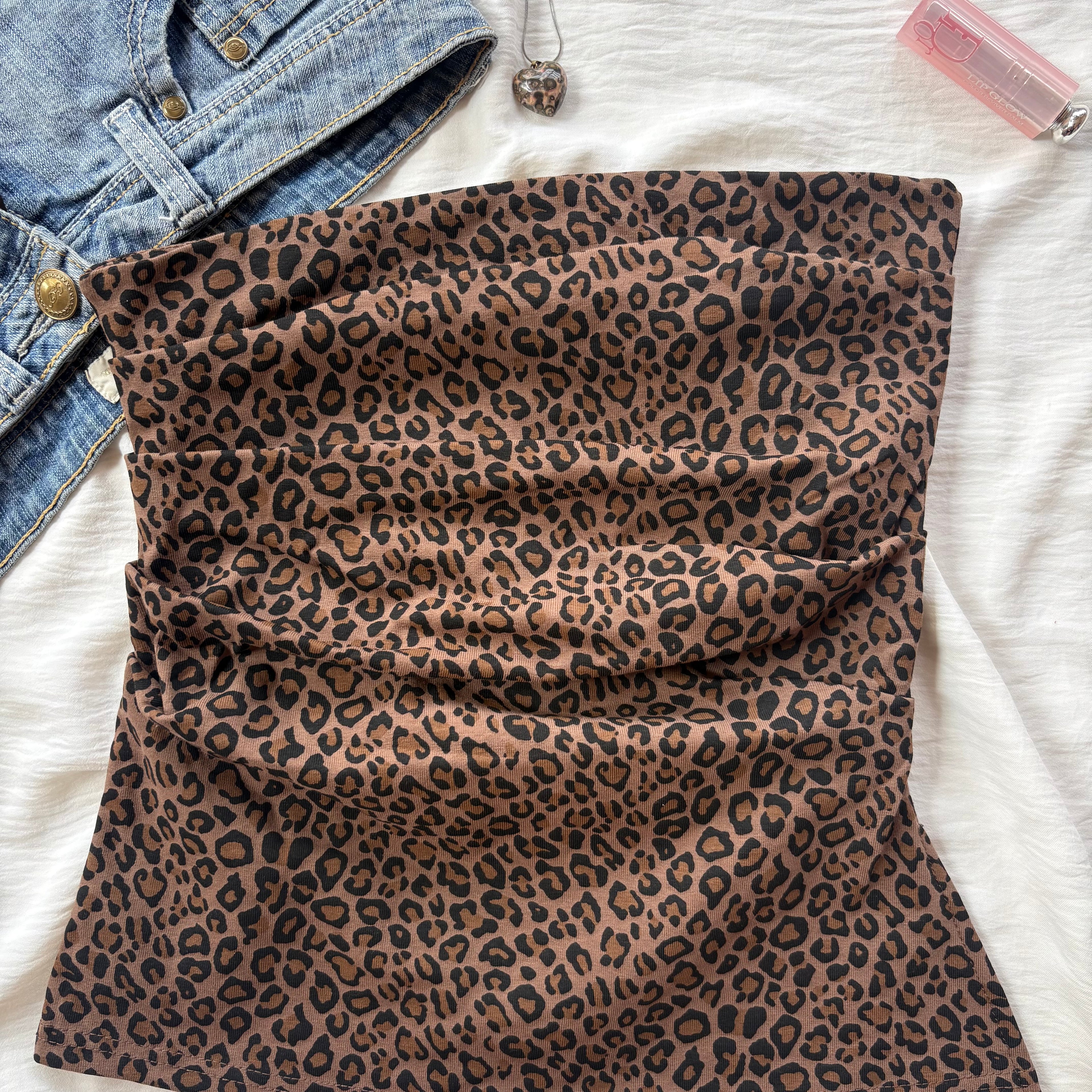 BROWN CHEETAH TOP (Bust : 30-34, Upper Waist : 26-32)