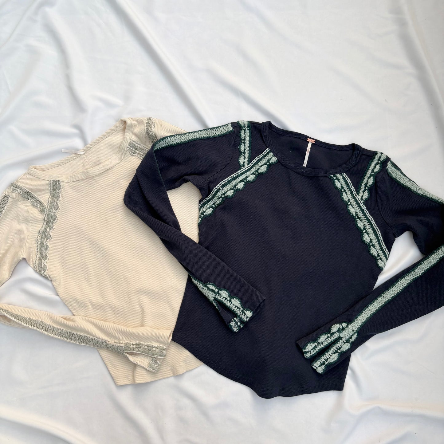 NAVY BLUE EMBROIDERED TOP (Two sizes available)
