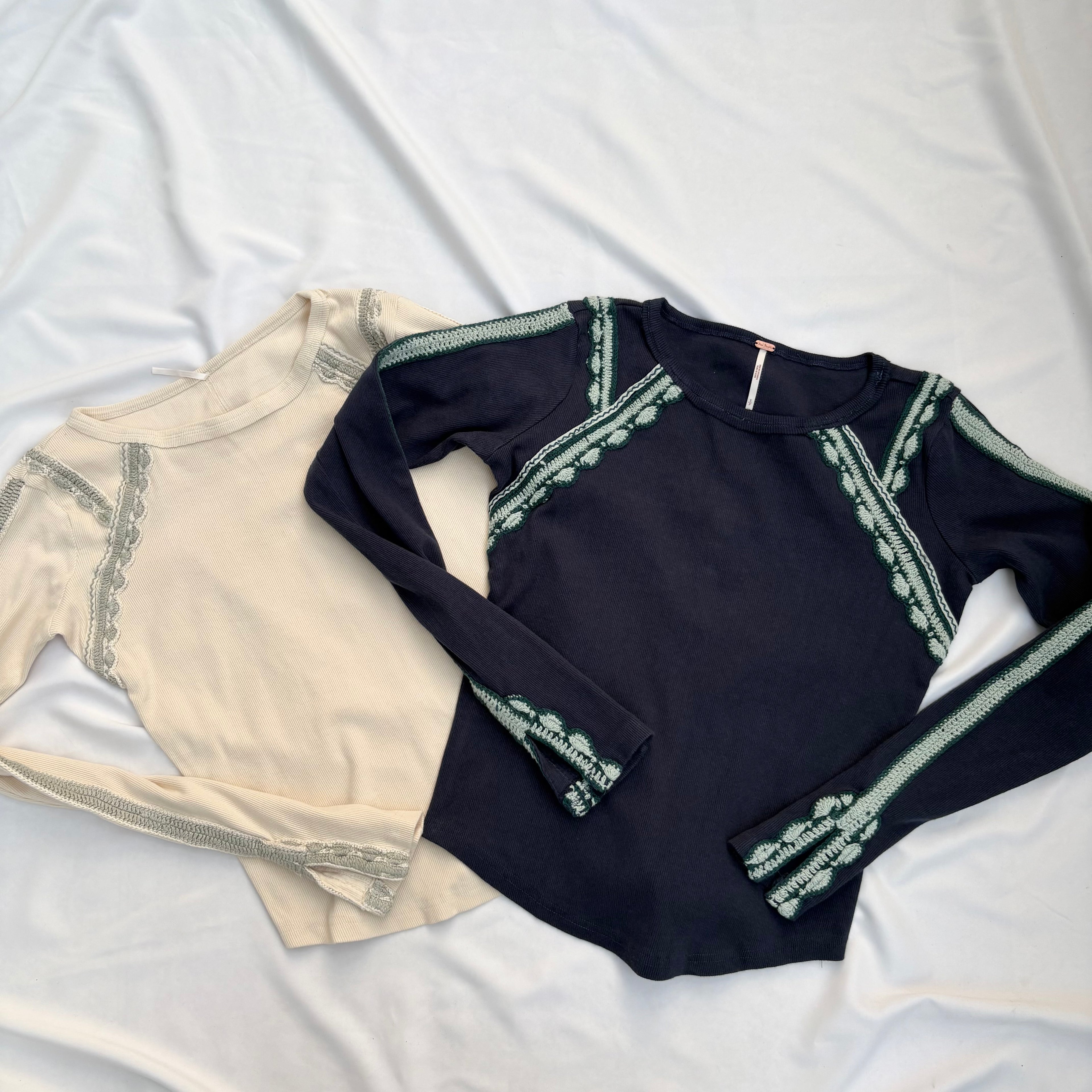 NAVY BLUE EMBROIDERED TOP (Two sizes available)