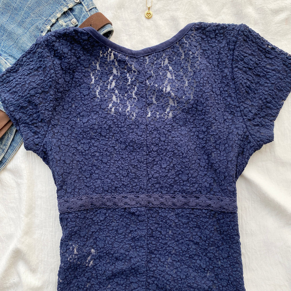 BLUE LACE TOP FROM FREE PEOPLE (Two sizes)