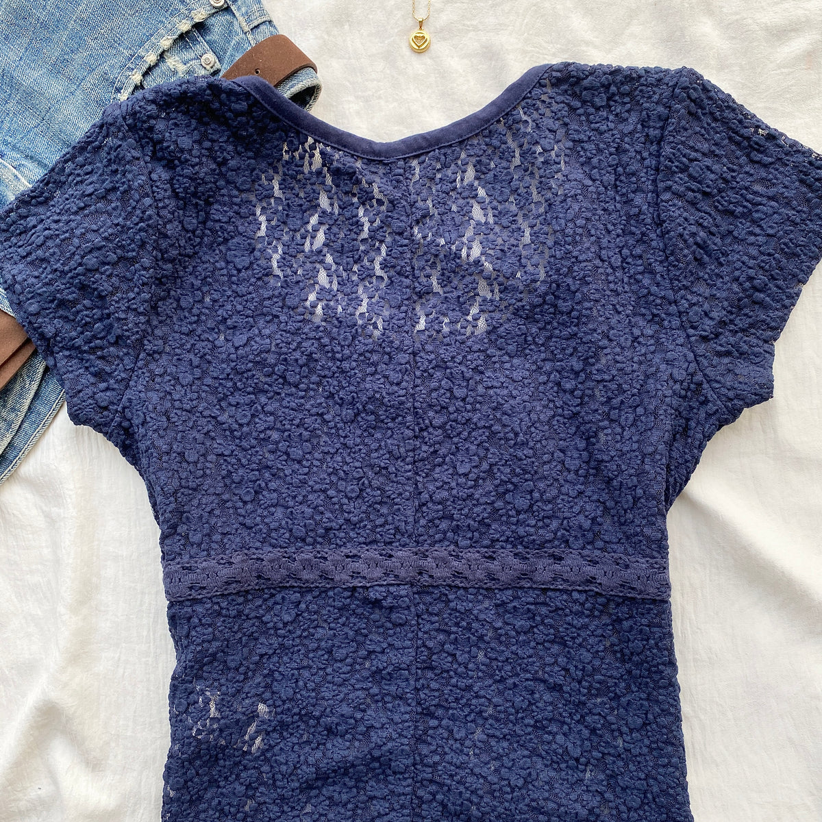 BLUE LACE TOP FROM FREE PEOPLE (Two sizes)