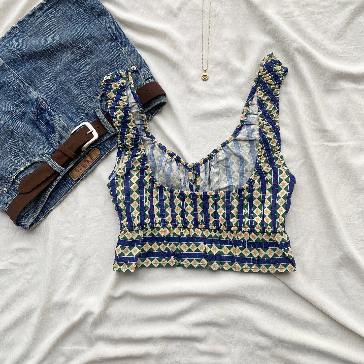 BLUE CROP TOP (Bust : 34-36, Upper Waist : 28-34)
