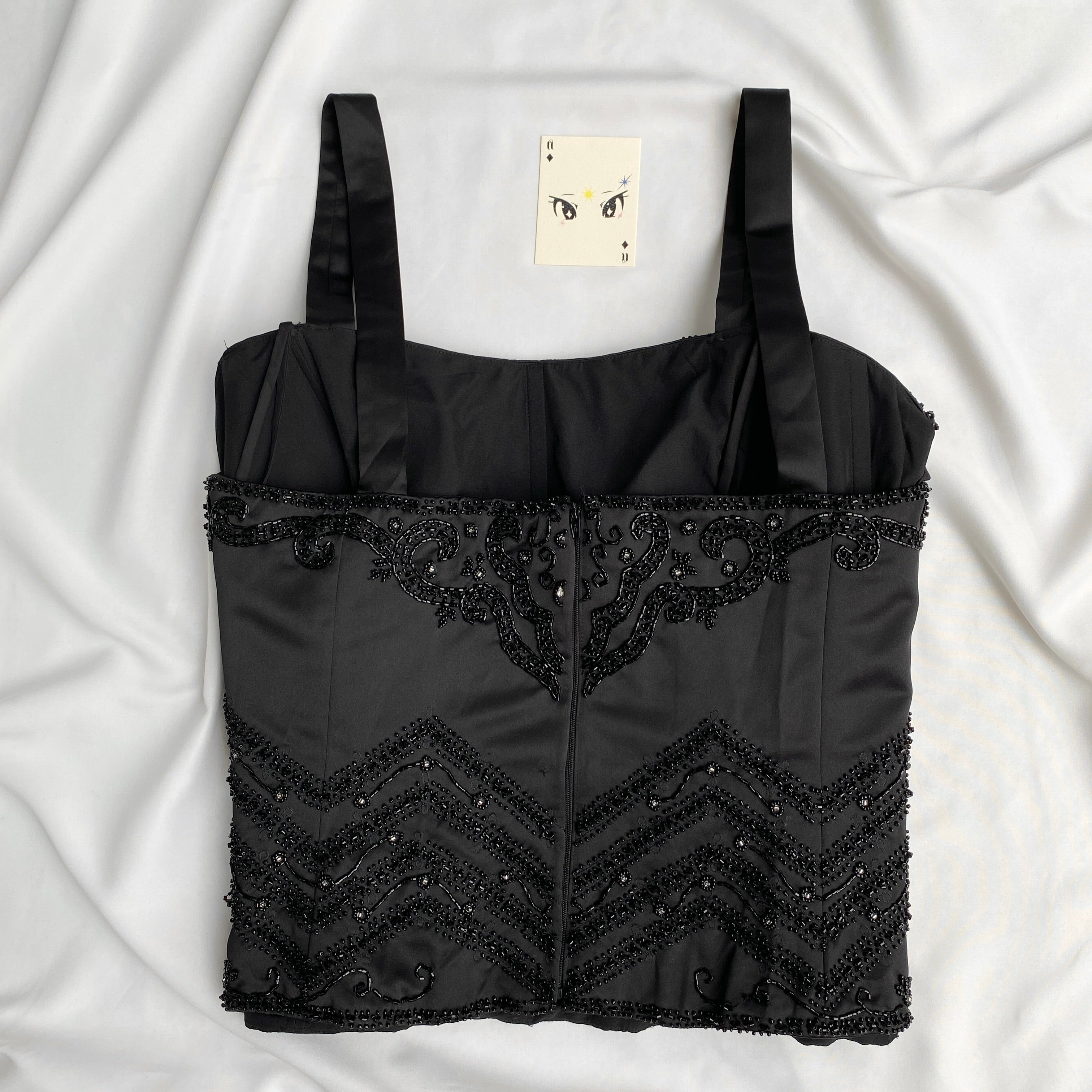 BLACK EMBELLISHED CORSET  (Bust : 40-44, Upper Waist : 38-40)