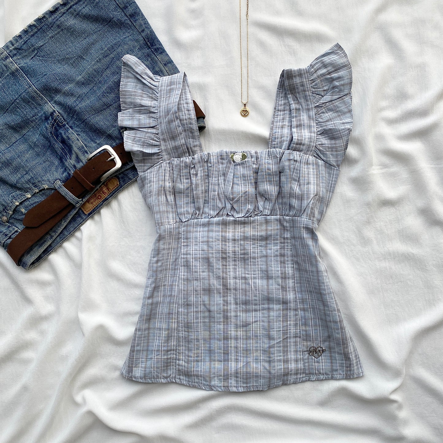 ROSALIE TOP IN BLUE (Bust : 30-34, Upper Waist : 24-28)