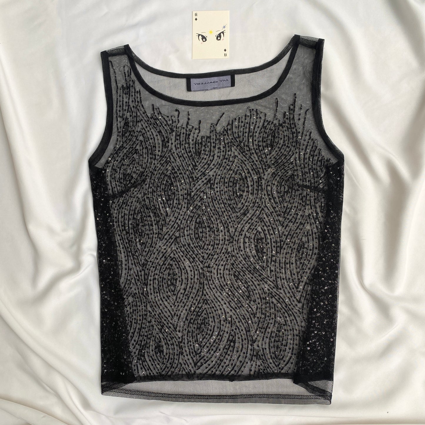 BLACK EMBELLISHED MESH TOP (Bust : 36-40, Upper Waist : 30-36)