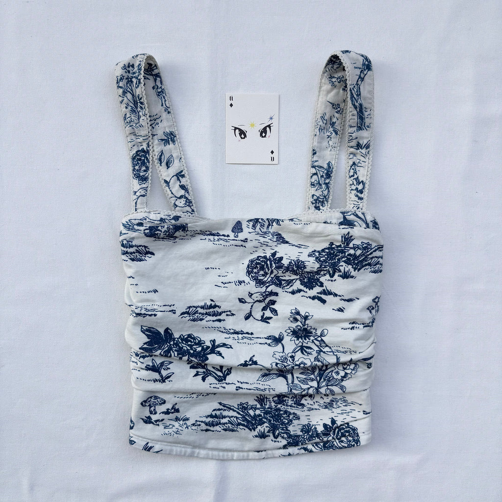 BLUE TOP FROM FREE PEOPLE (Bust : 30-34, Upper Waist : 24-28)