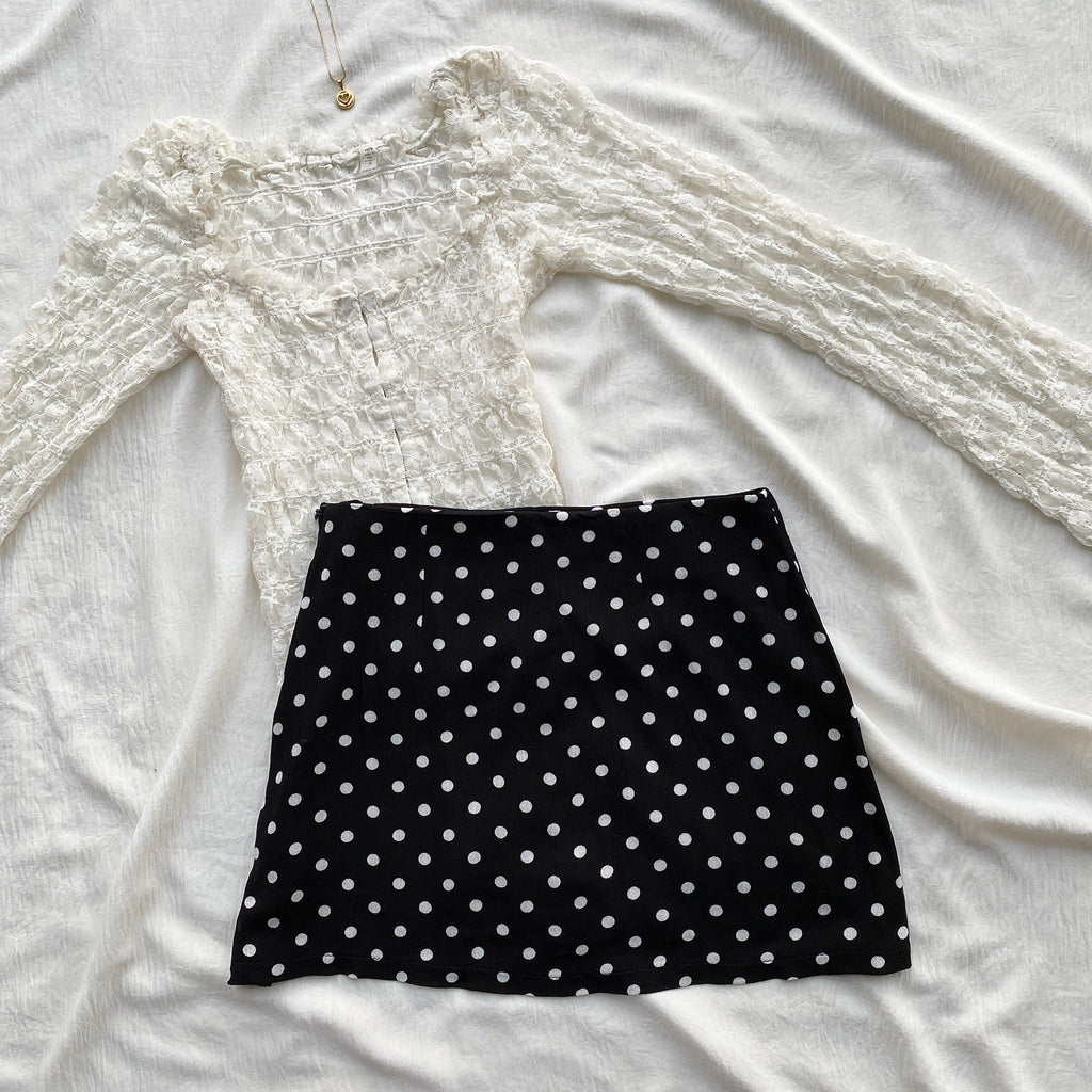 POLKA DOT SKIRT (Waist : 24-26)
