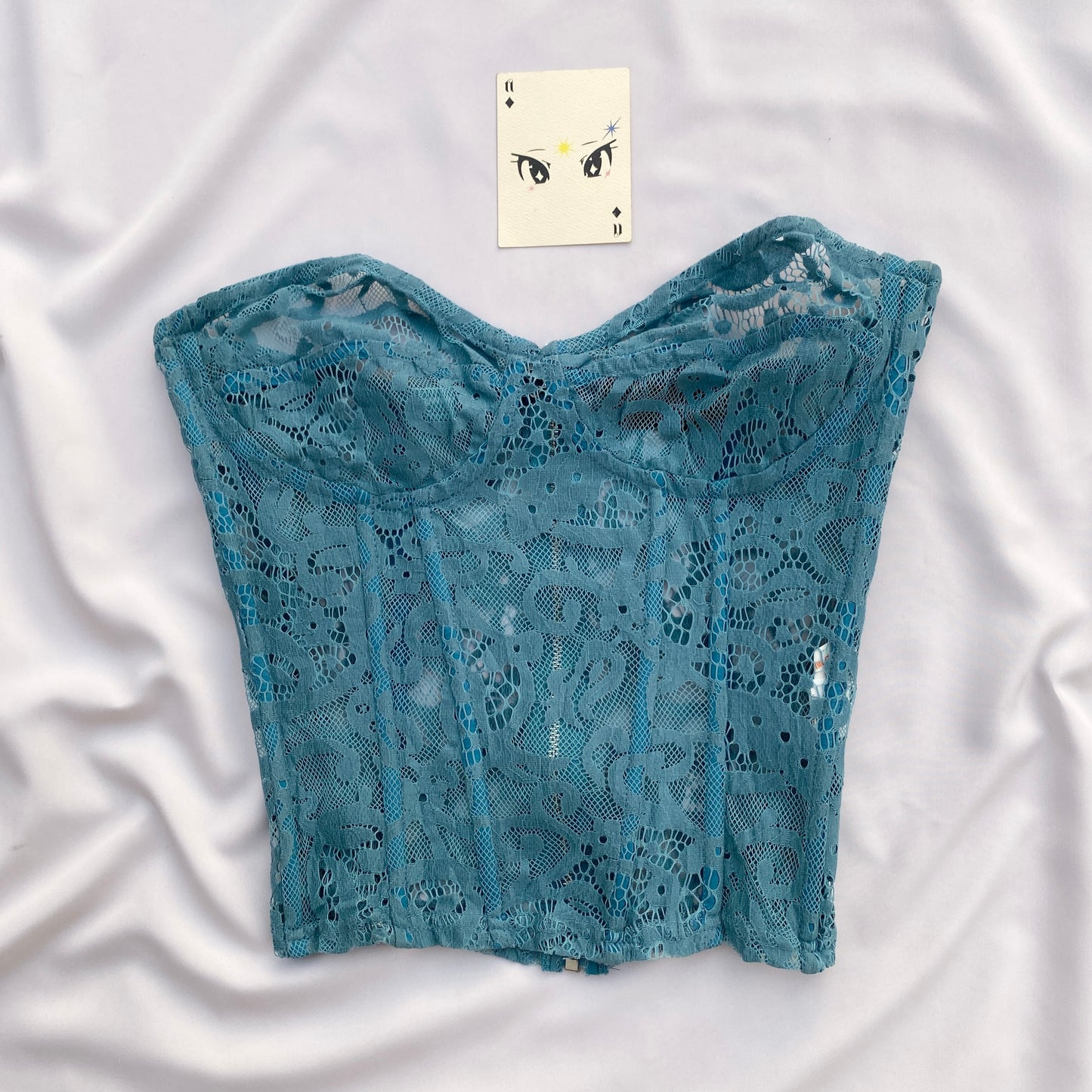 BLUE LACE CORSET (Bust : 30-34, Upper Waist : 26-30)
