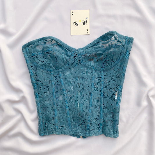BLUE LACE CORSET (Bust : 30-34, Upper Waist : 26-30)