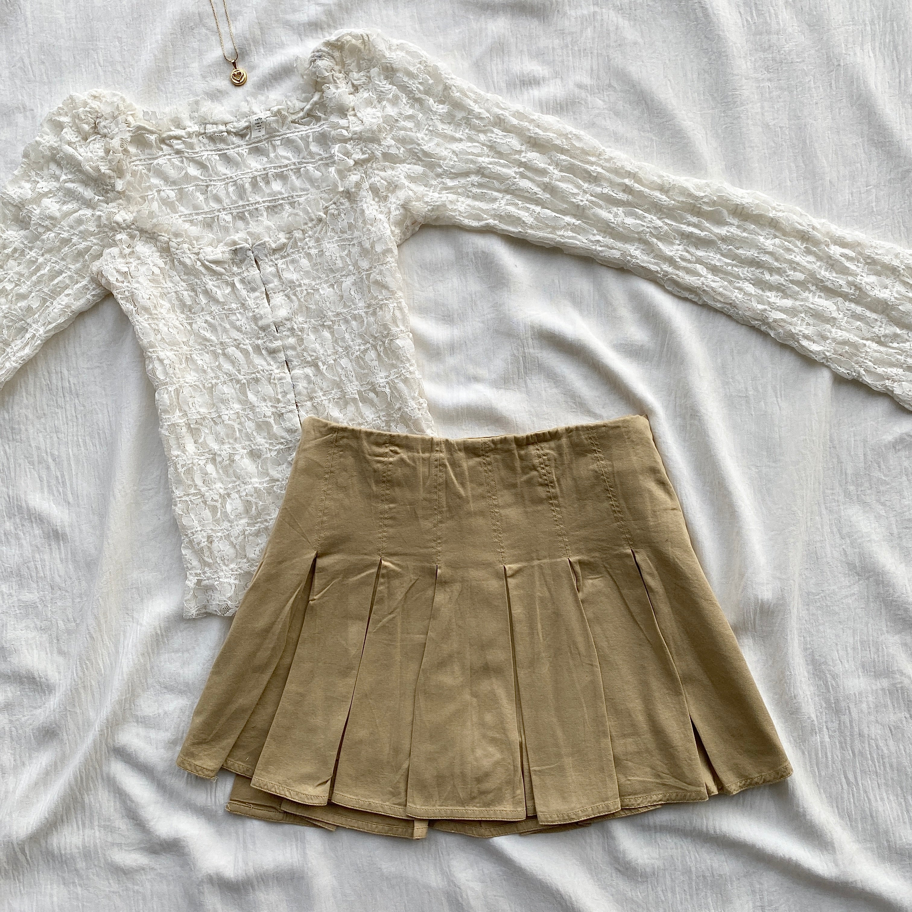 KHAKI PLEATED SKIRT FROM URBAN OUTFITTERS (Sizes available)