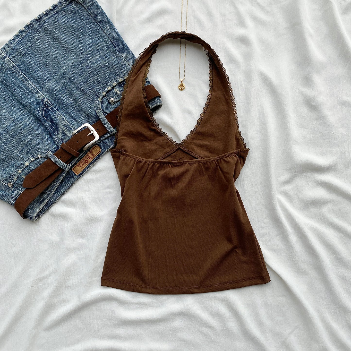 BRUNA EMBROIDERED HALTER TOP (Bust : 30-34, Upper Waist : 23-28)