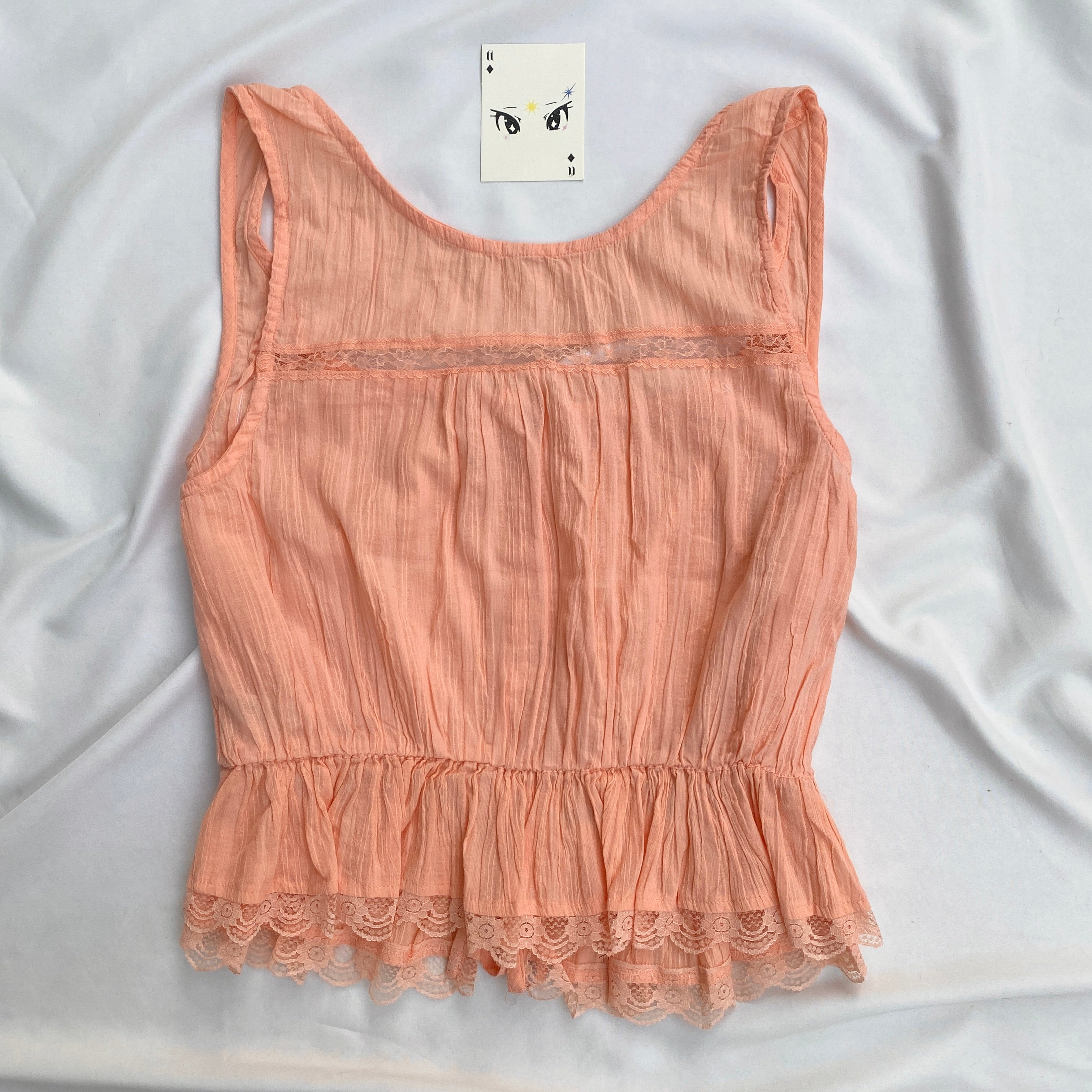 ORANGE LACE TOP FROM FREE PEOPLE (Bust : 34-36, Upper Waist : 28-30)