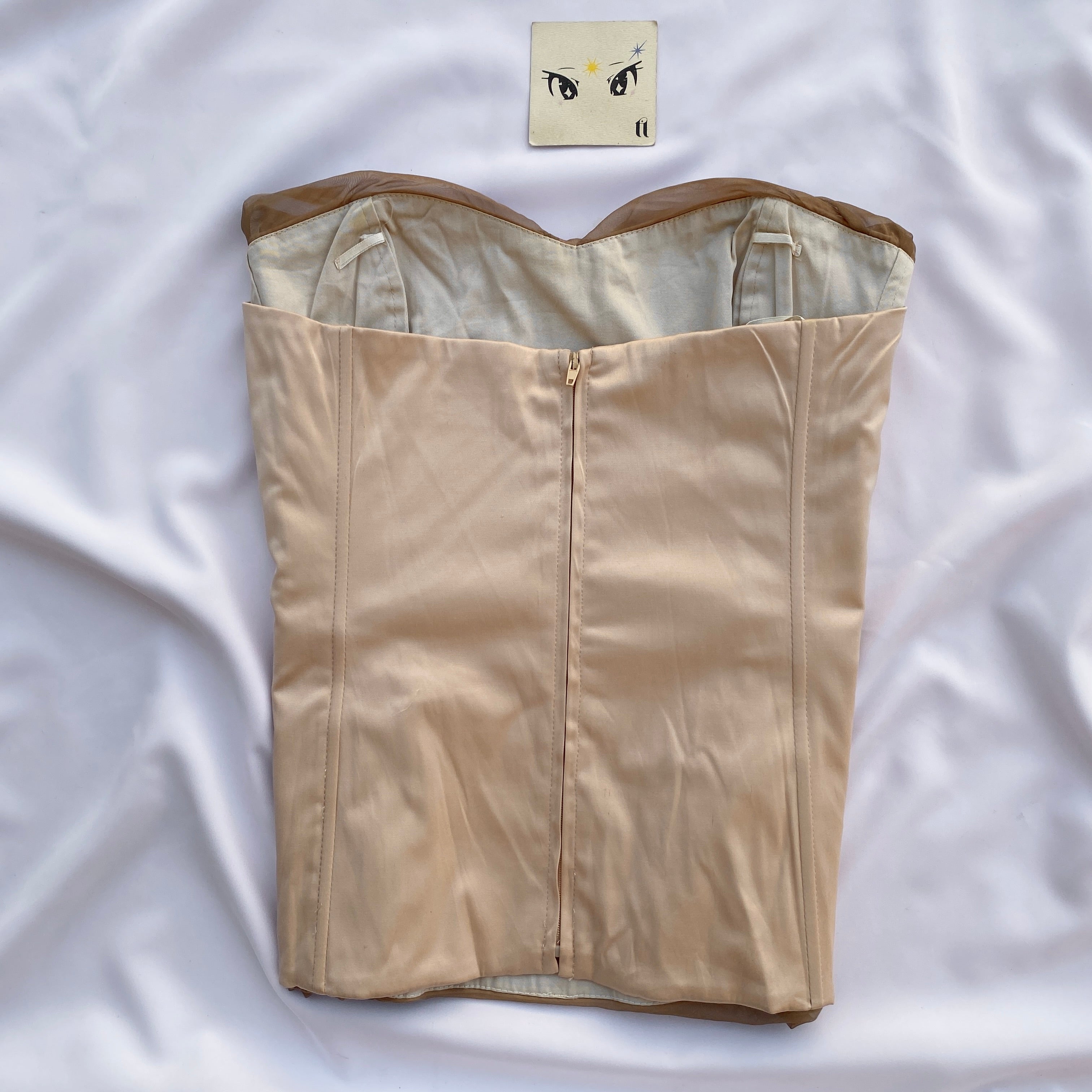 BROWN RUCHED CORSET (Bust : 34-38, Upper Waist : 30-34)