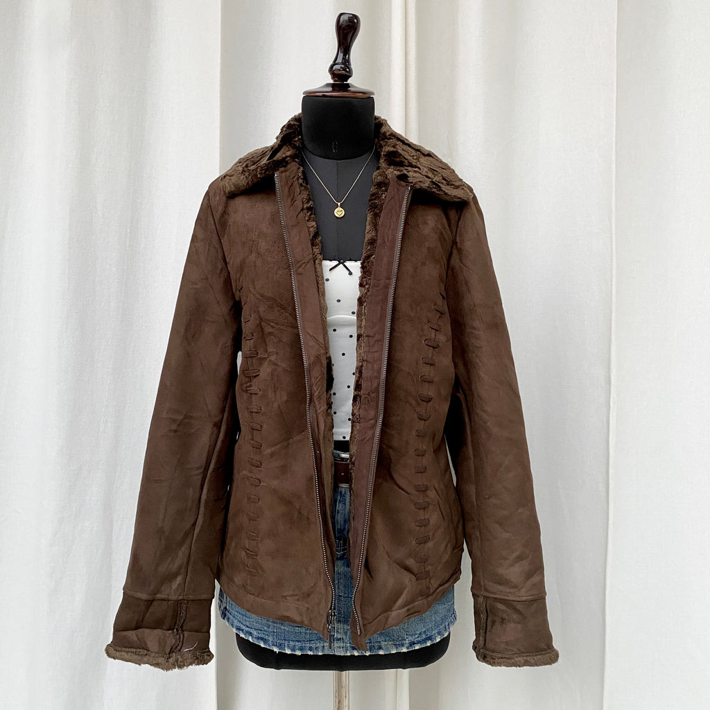 BROWN SUEDE JACKET (Fits M/L)