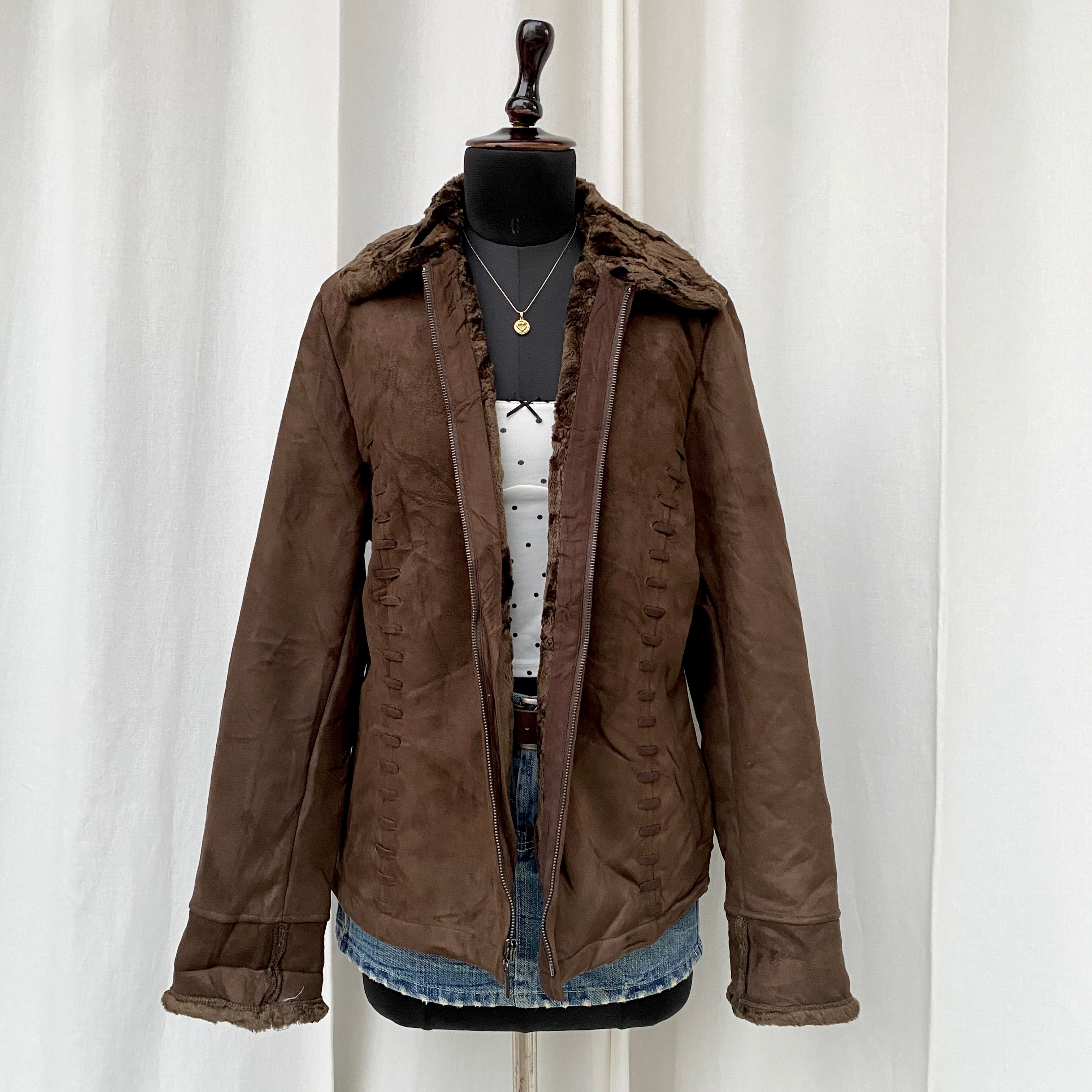 BROWN SUEDE JACKET (Fits M/L)