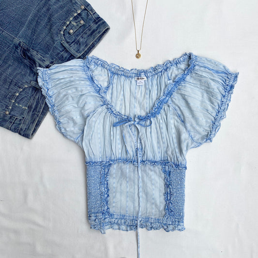 BLUE TOP FROM URBAN OUTFITTERS (Bust : 34-36, Upper Waist : 26-32)