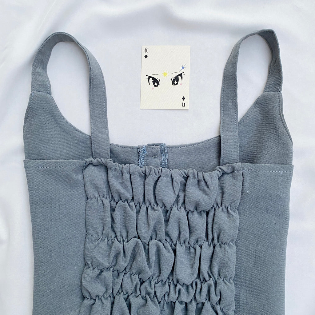 BLUE BUTTON DOWN TOP (Bust : 34-36, Upper Waist : 30-34)