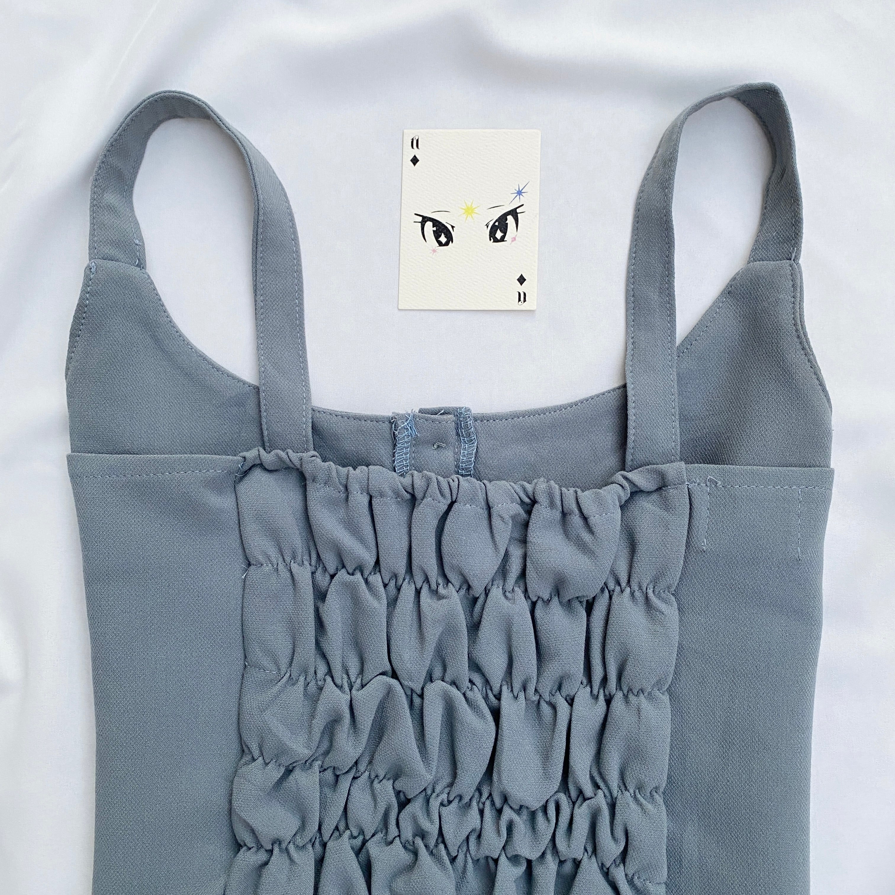 BLUE BUTTON DOWN TOP (Bust : 34-36, Upper Waist : 30-34)