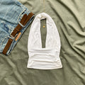 WHITE HALTER TOP FROM FREE PEOPLE (Bust : 28-32, Upper Waist : 22-26)
