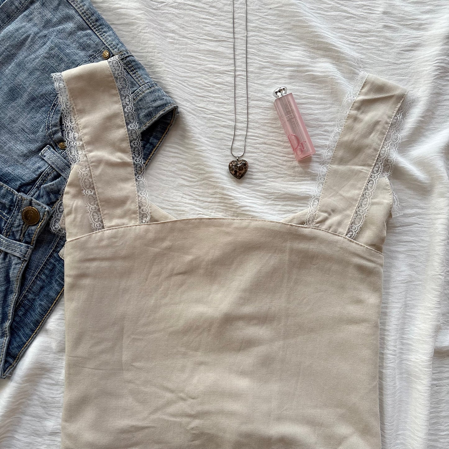 BEIGE TIE UP TOP (Bust : 28-34, Upper Waist : 22-26)