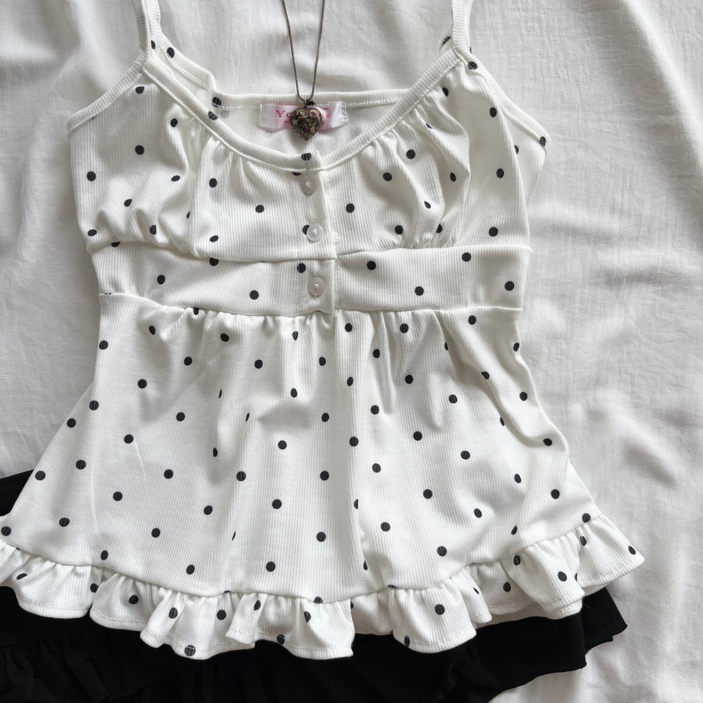 POLKA BABYDOLL TOP (Bust : 30-34, Upper Waist : 24-28)
