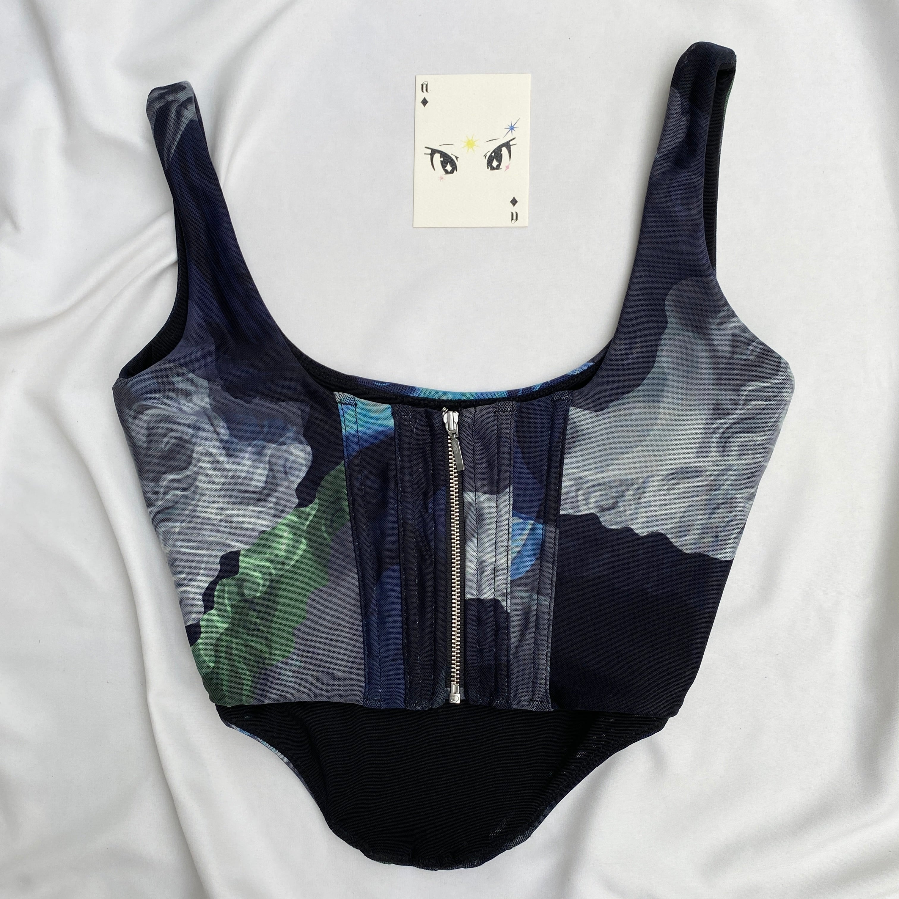 BLUE CORSET  FROM WHITE FOX ( Bust : 30-34, Upper Waist : 26-28)