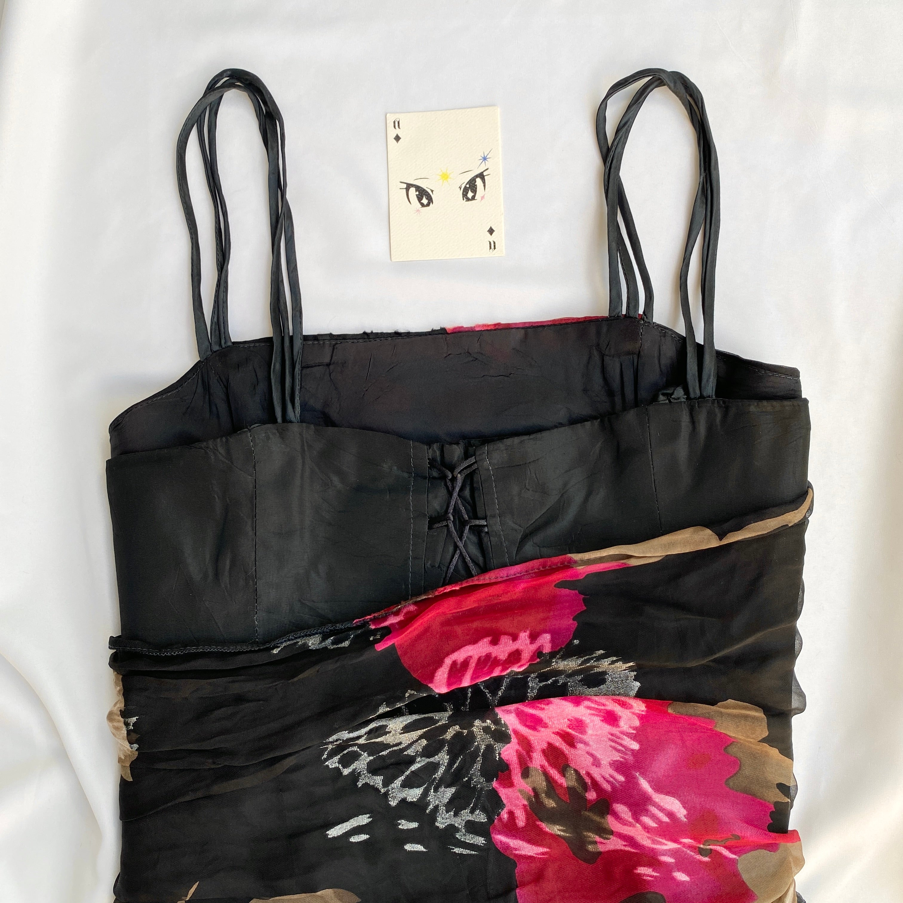 FLORAL ASYMMETRIC CORSET (Bust : 36-38, Upper Waist : 34-36)