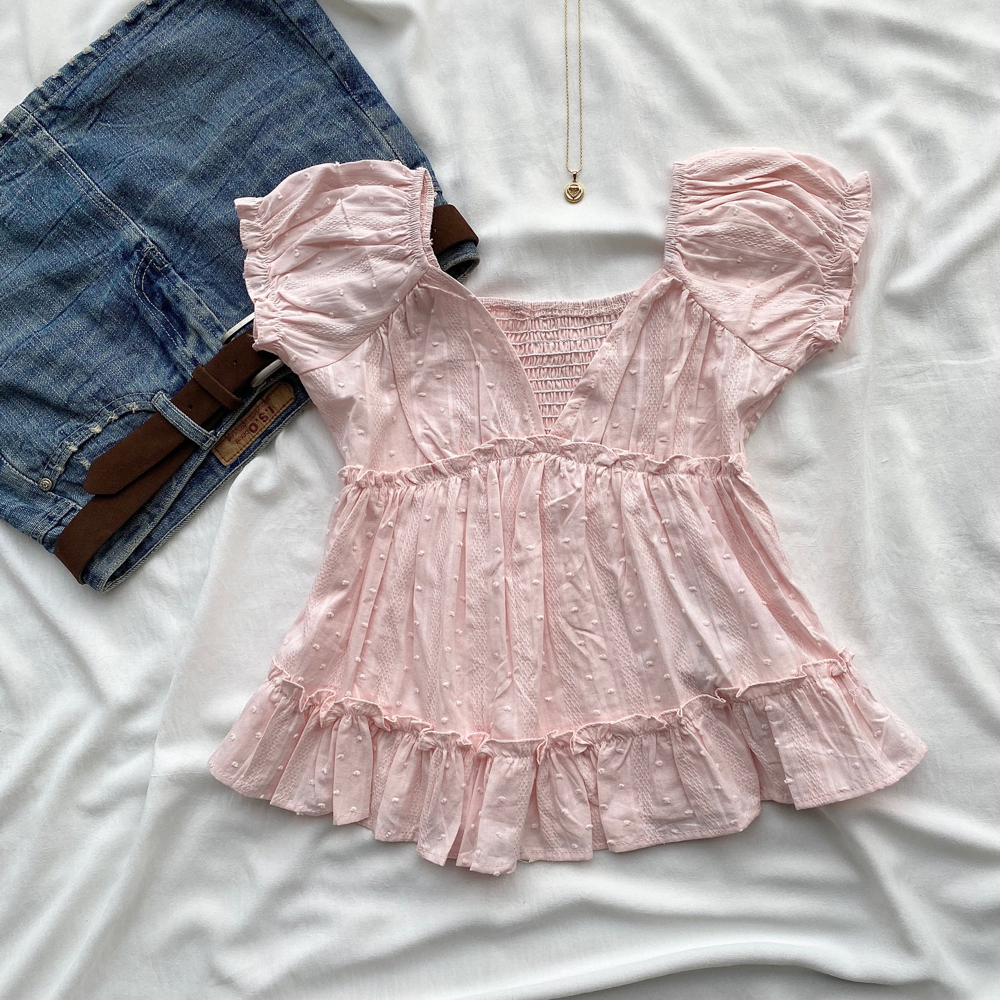 FLEUR TOP IN PINK (Bust : 30-34, Upper Waist : 24-28)